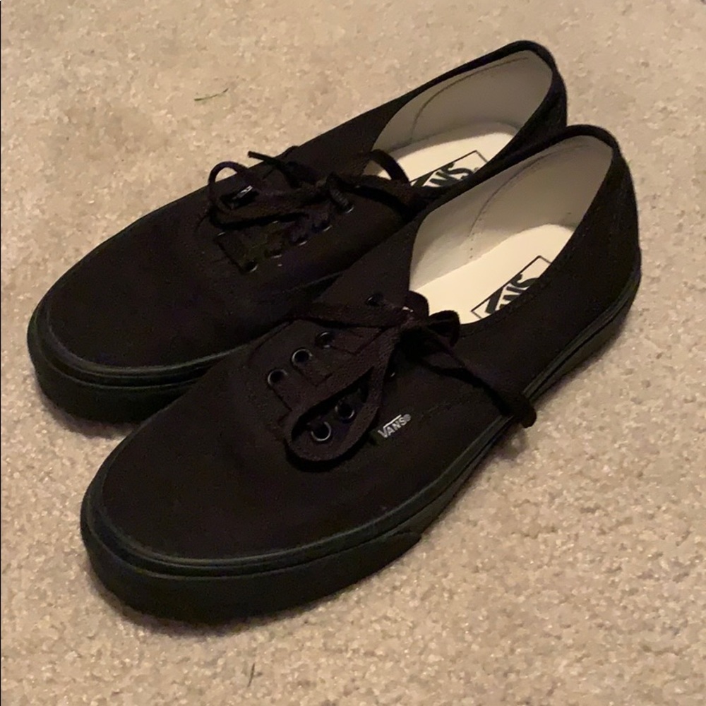 All black authentic vans